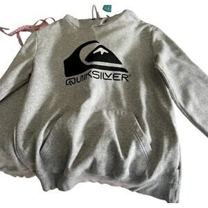 Quiksilver Men's Gray Logo Hoodie Sweatshirt